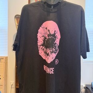 Revenge x Bape Collab Black Tee with Pink Ape and Splat Graphic XL